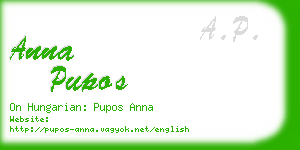 anna pupos business card